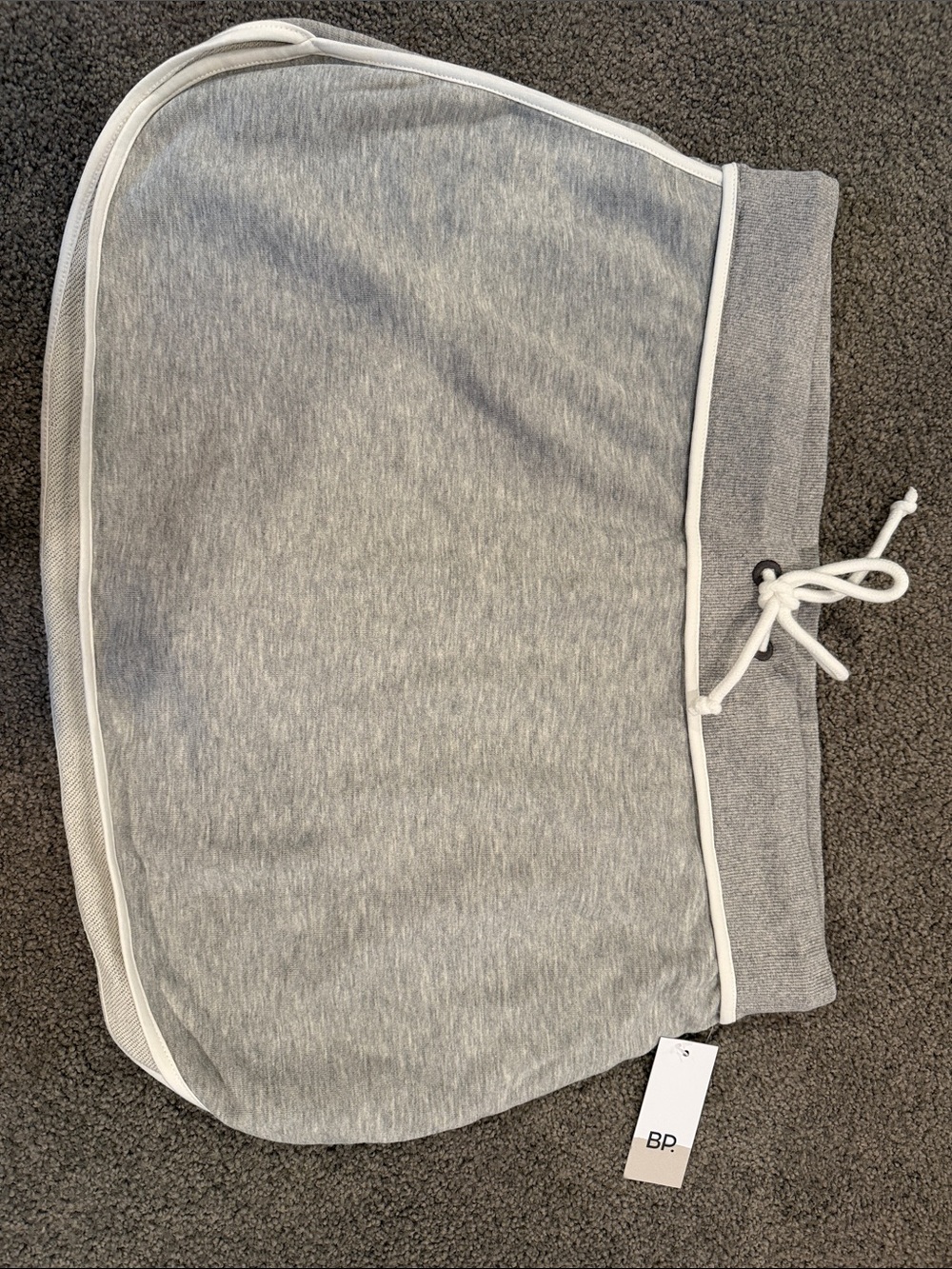 BP Women's Gray Drawstring Athletic Skirt with White Trim